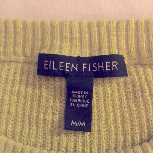 EILEEN FISHER Lime Green Linen blouse - Picture 3 of 6